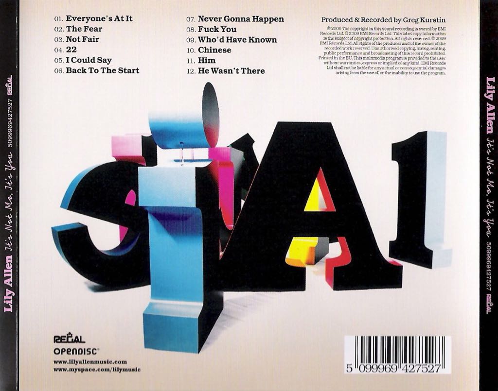 It’s Not Me, It’s You - Lily Allen (CD - 79) music collectible [Barcode 5099945638329] - Main Image 2