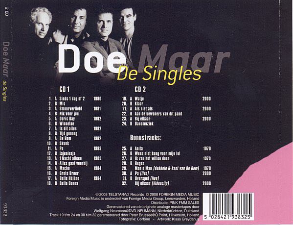 De Singels - Doe Maar (CD - 65) music collectible [Barcode 5028421938325] - Main Image 2