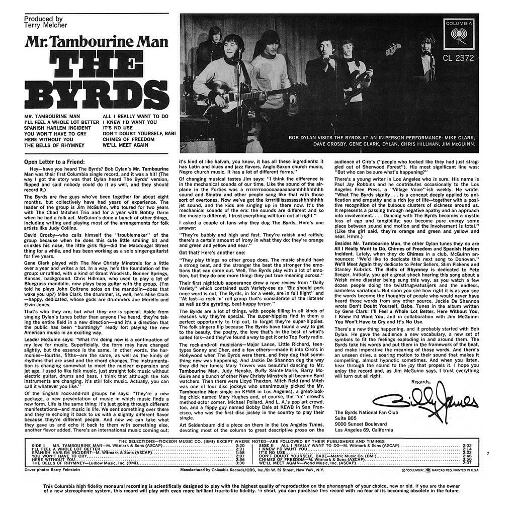 Mr. Tambourine Man - Byrds, The (12”) music collectible - Main Image 2