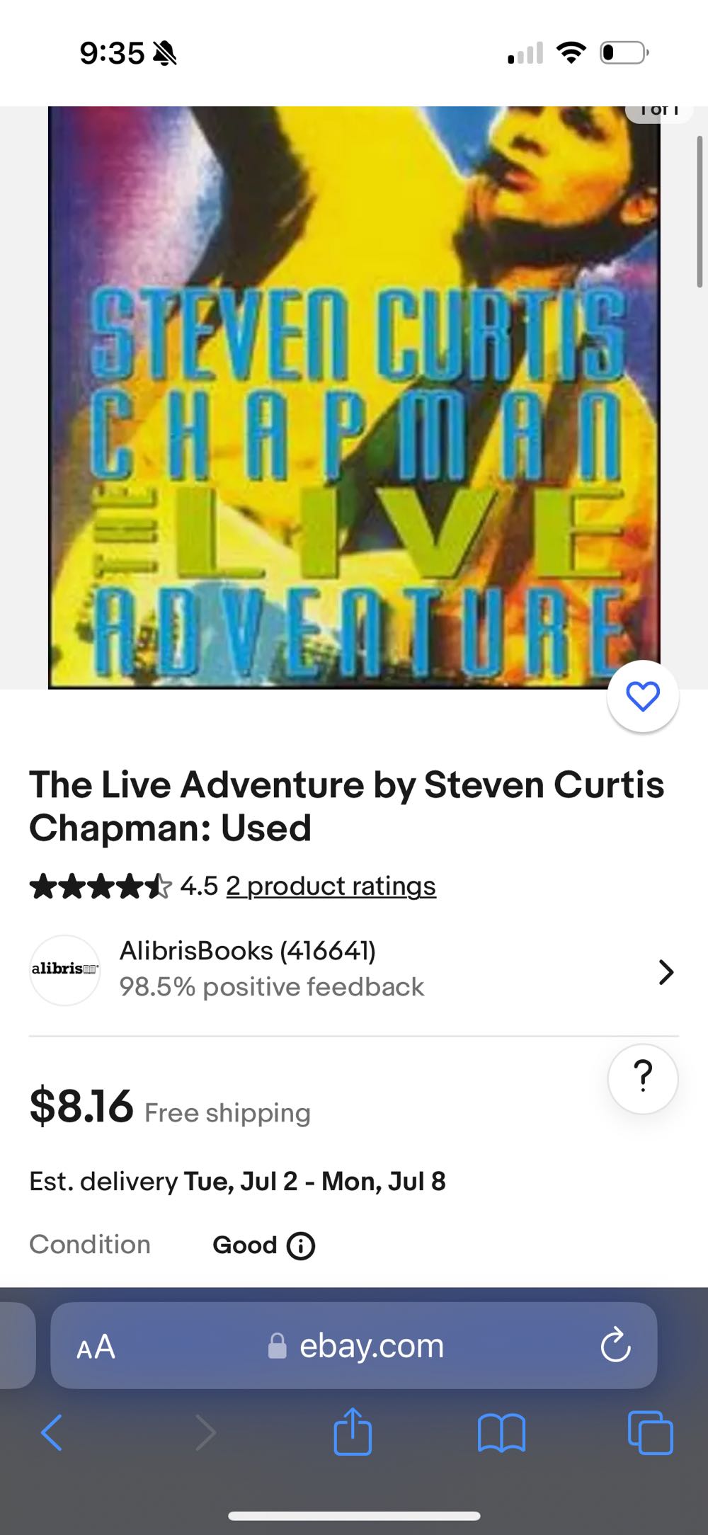 The Live Adventure - Chapman, Steven Curtis (CD) music collectible - Main Image 4