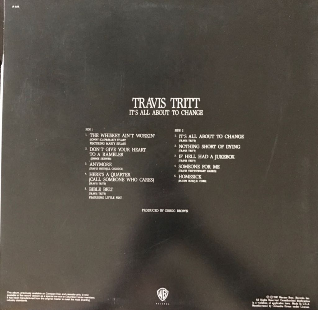 Its All About to Change - Tritt, Travis (CD) music collectible - Main Image 2