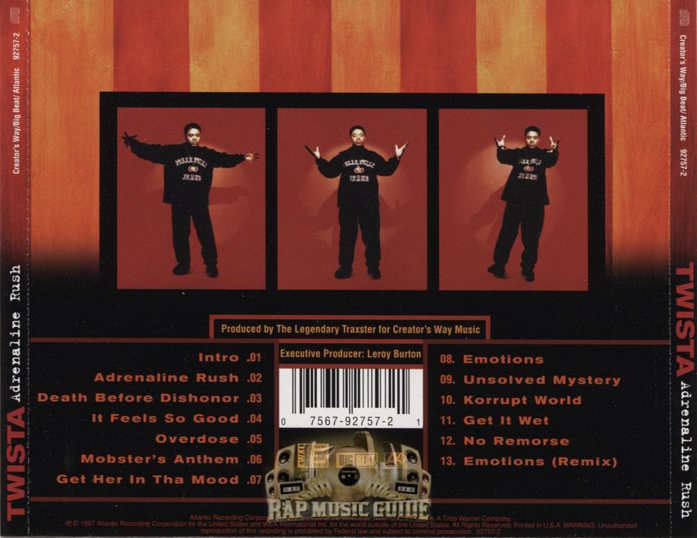 Adrenaline Rush - Twista (CD - 56) music collectible [Barcode 075679275721] - Main Image 2