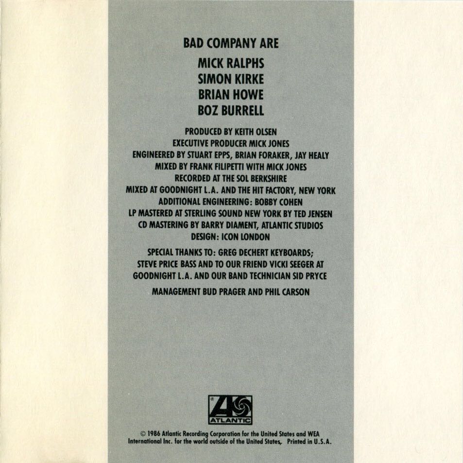 Fame And Fortune - Bad Company (CD - 39) music collectible [Barcode 075678168420] - Main Image 2