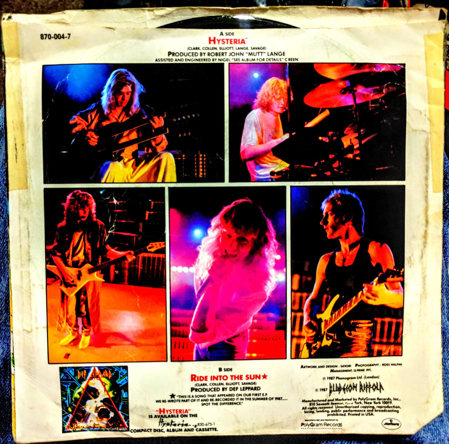 Hysteria - Def Leppard (7” - 9) music collectible [Barcode 042287000427] - Main Image 2