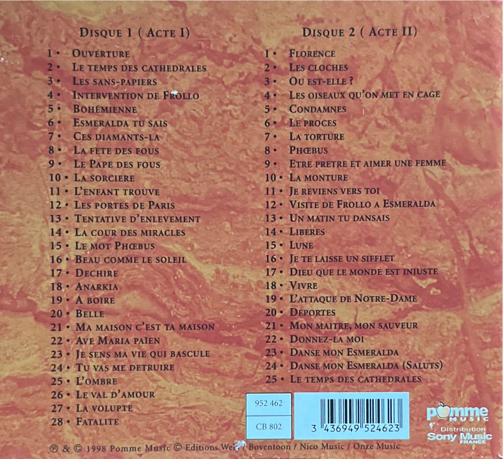 Notre Dame de Paris: Complete Cast Production - Notre-dame de Paris - La troupe (CD) music collectible [Barcode 3436949524623] - Main Image 2