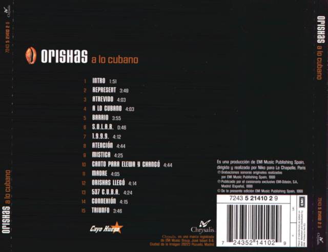 A Lo Cubano - Orishas (CD) music collectible [Barcode 724352141029] - Main Image 2