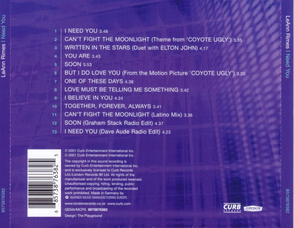 I Need You - Rimes, LeAnn (CD) music collectible - Main Image 2