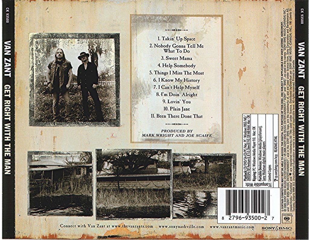 Get Right With The Man - Van Zant (CD) music collectible - Main Image 2