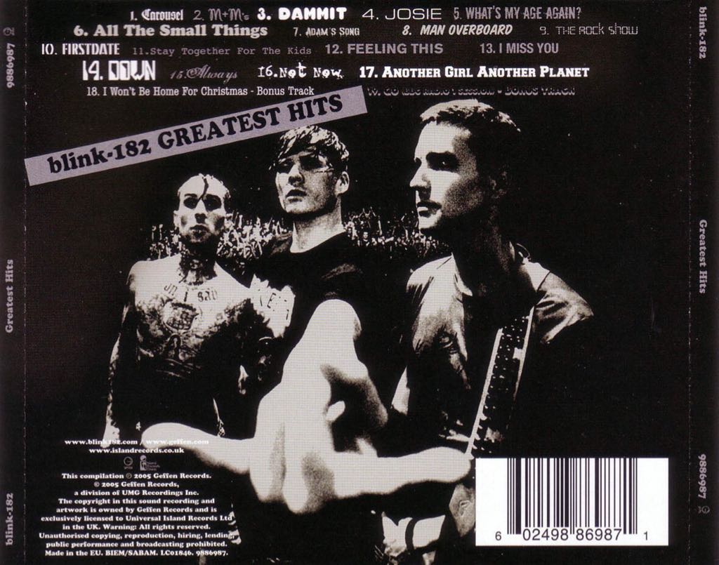 Greatest Hits - Blink 182 (CD) music collectible [Barcode 602498869871] - Main Image 2
