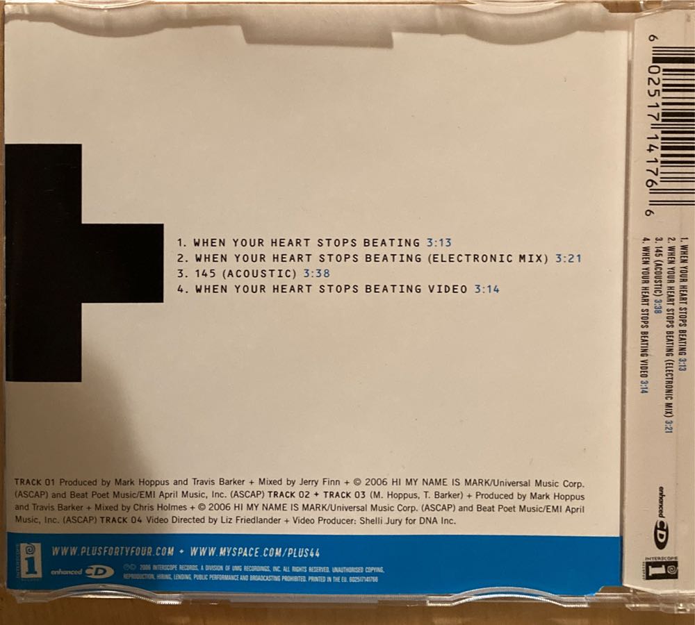 When Your Heart Stops Beating Single - +44 music collectible [Barcode 602517141766] - Main Image 2