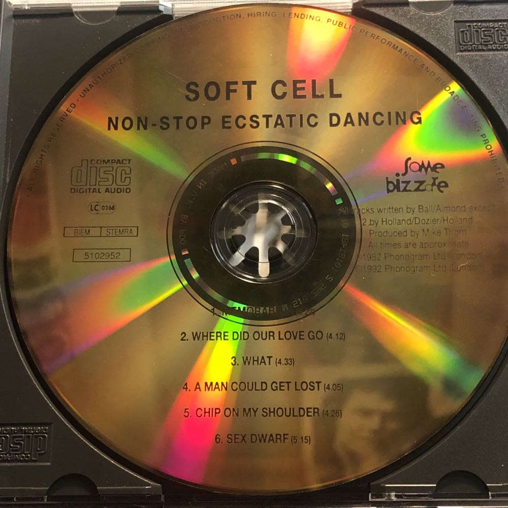 Non-Stop Ecstatic Dancing - Soft Cell (CD) music collectible [Barcode 731451029523] - Main Image 3