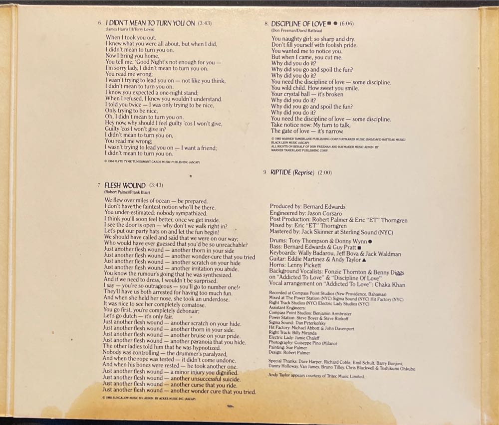 Riptide - Robert Palmer (CD - 3455) music collectible [Barcode 075679047120] - Main Image 4