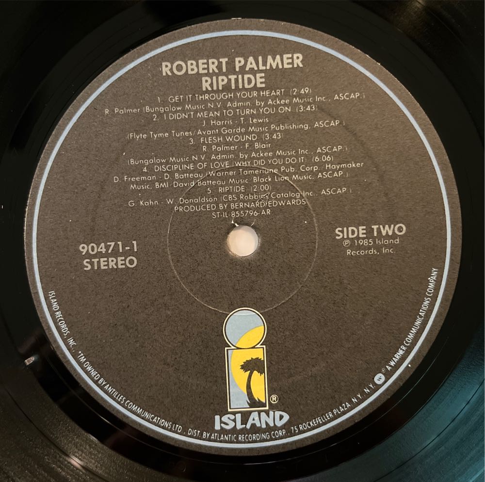 Riptide - Palmer, Robert (12”) music collectible - Main Image 4