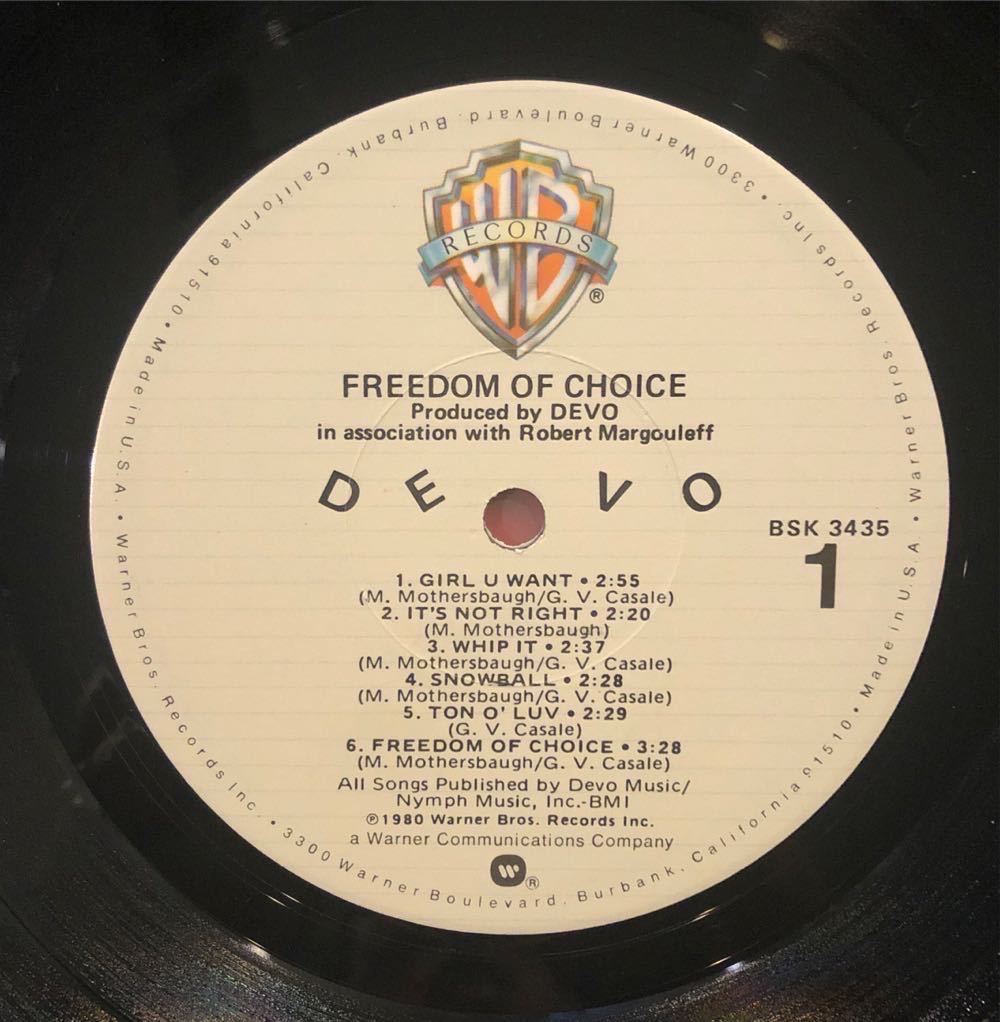 Freedom of Choice - Devo (12” - 32:14) music collectible - Main Image 3