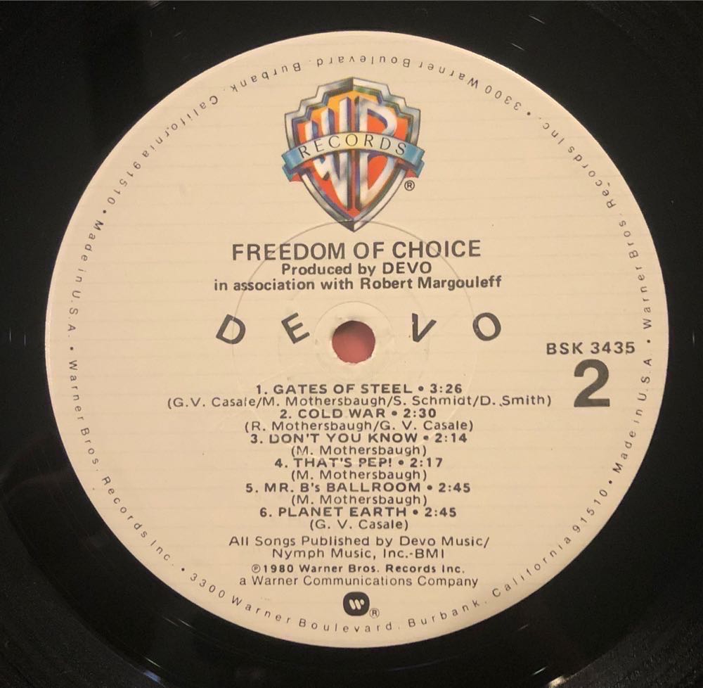Freedom of Choice - Devo (12” - 32:14) music collectible - Main Image 4