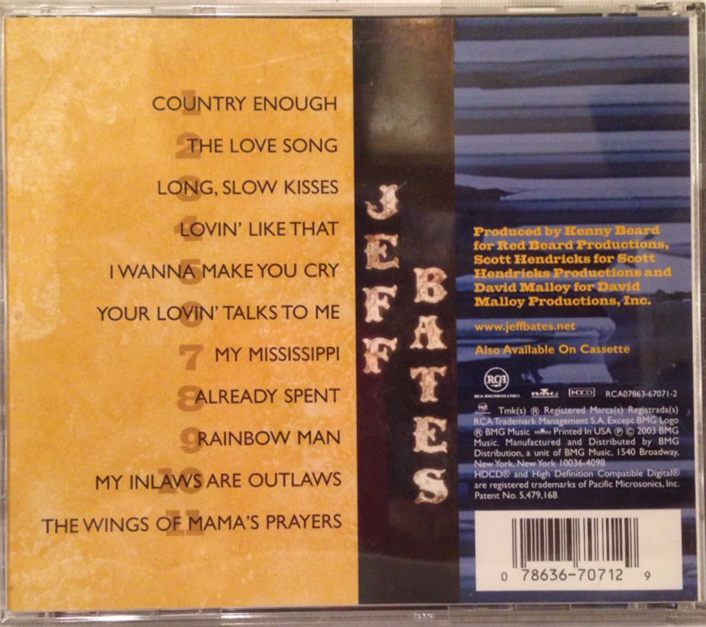 Rainbow Man - Jeff Bates (CD) music collectible [Barcode 078636707129] - Main Image 2