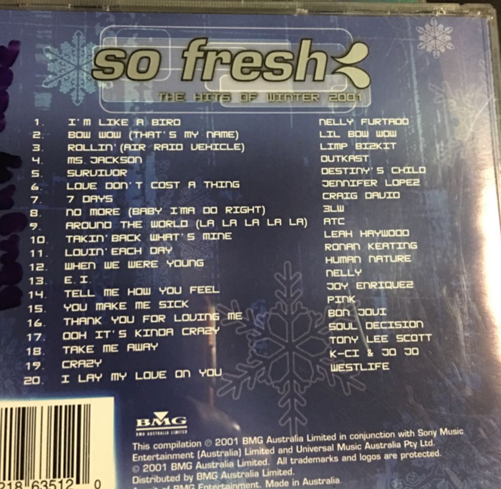 Hits Of Winter, The: 2001 - Various Artists - So Fresh (CD) music collectible [Barcode 743218635120] - Main Image 2