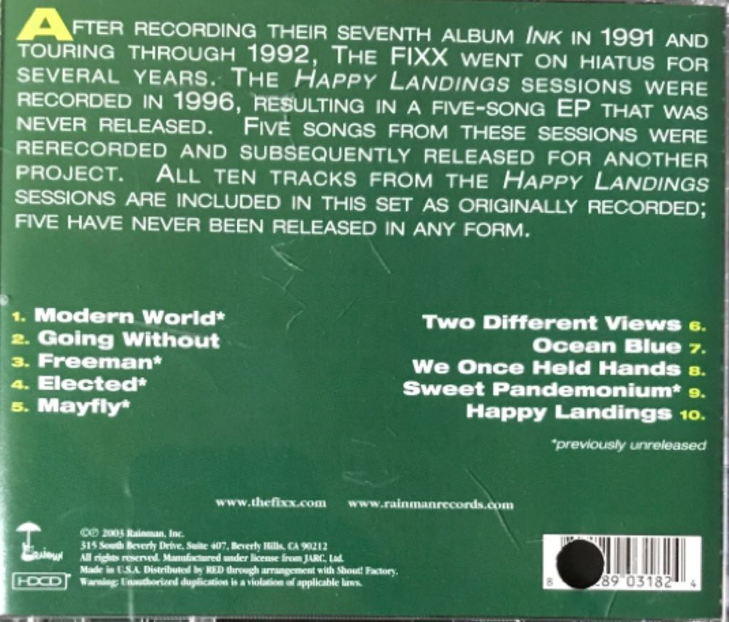 Happy Landings and Lost Tracks - Fixx, The (CD) music collectible [Barcode 639857825025] - Main Image 2