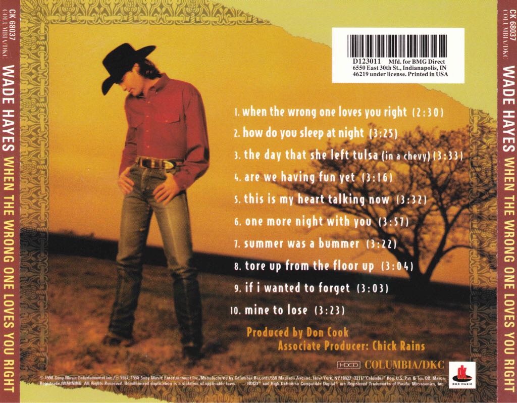 When The Wrong One Loves You Right - Wade Hayes (CD) music collectible - Main Image 2