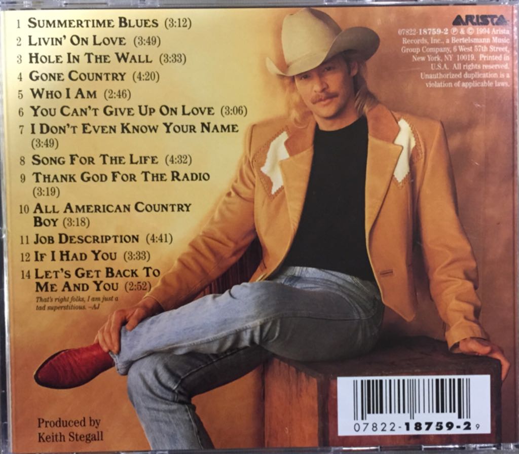 #05 Who I Am - Jackson, Alan (MP3 - 47) music collectible [Barcode 078221875929] - Main Image 2