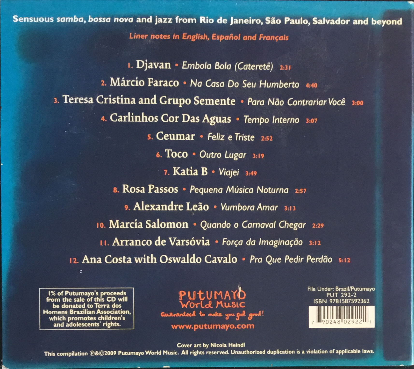 Putumayo Presents: Brazilian Cafe - Verzamel Wereld (CD - 41) music collectible [Barcode 790248029221] - Main Image 2