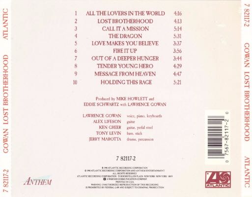 Lost Brotherhood - Gowan (CD - 45) music collectible [Barcode 074648016020] - Main Image 2