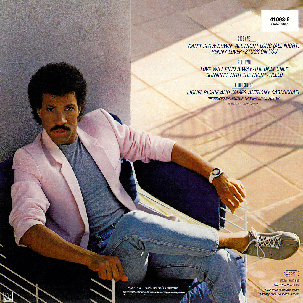 Can’t Slow Down - Lionel Richie (CD - 41) music collectible [Barcode 050109605927] - Main Image 2