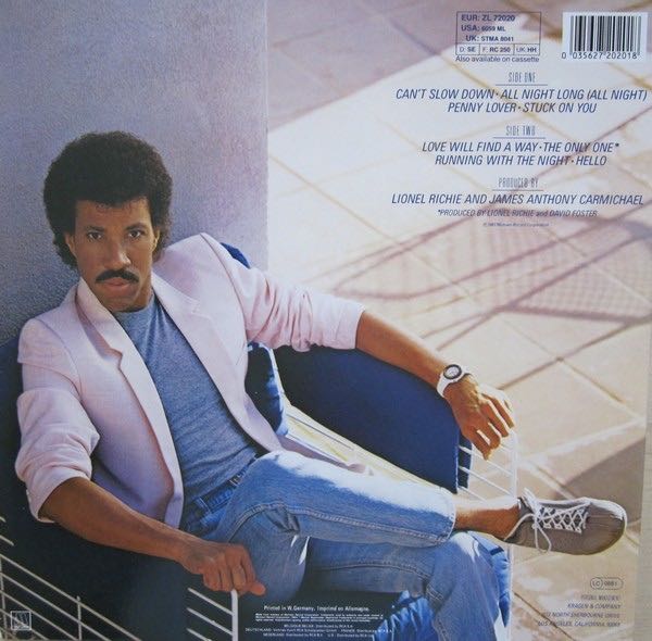 Can’t Slow Down - Richie, Lionel (12”) music collectible - Main Image 2