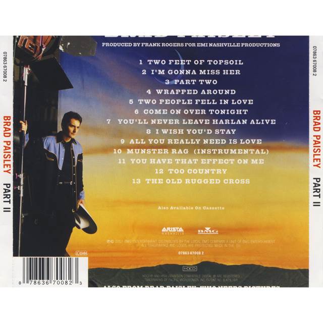 Part II - Brad Paisley (CD - 51) music collectible [Barcode 078636700823] - Main Image 2
