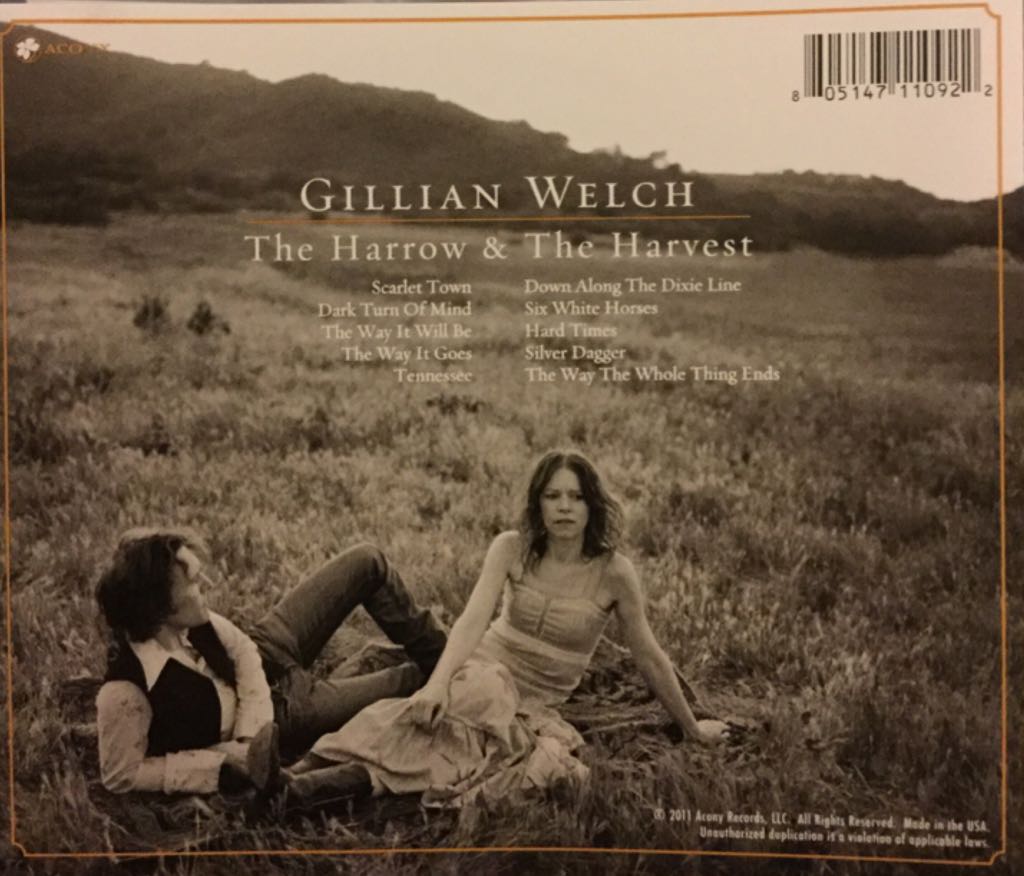 The Harrow & The Harvest - Gillian Welch (CD - 47) music collectible [Barcode 805147110922] - Main Image 2