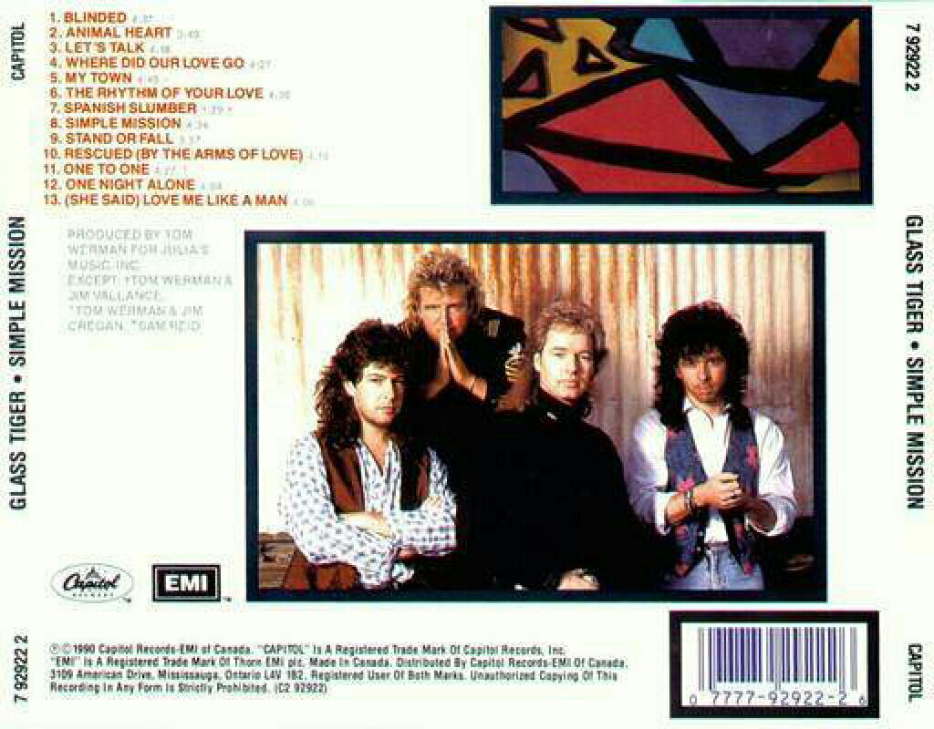 Simple Mission - Glass Tiger (CD - 5402) music collectible [Barcode 077779292226] - Main Image 2