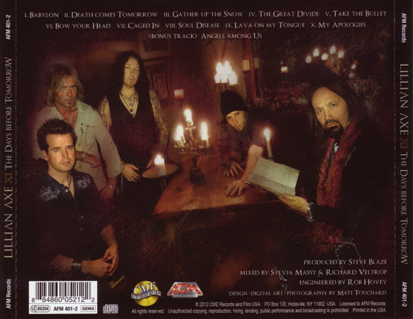 XI: The Days Before Tomorrow - Lillian Axe (CD - 60) music collectible [Barcode 820360155727] - Main Image 4
