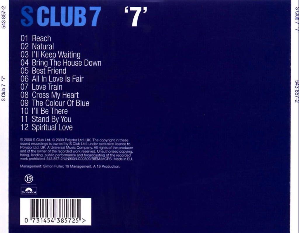 7 - S Club 7 (CD) music collectible [Barcode 731454905725] - Main Image 2
