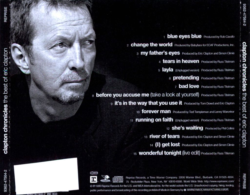 Clapton Chronicles: The Best Of Eric Clapton - Clapton, Eric (CD - 6719) music collectible [Barcode 0009362475532] - Main Image 2