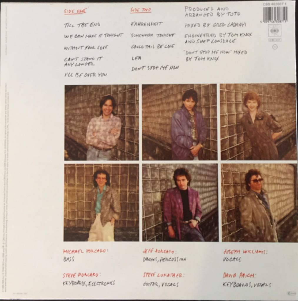 Fahrenheit - Toto (12”) music collectible [Barcode 5099746308711] - Main Image 2