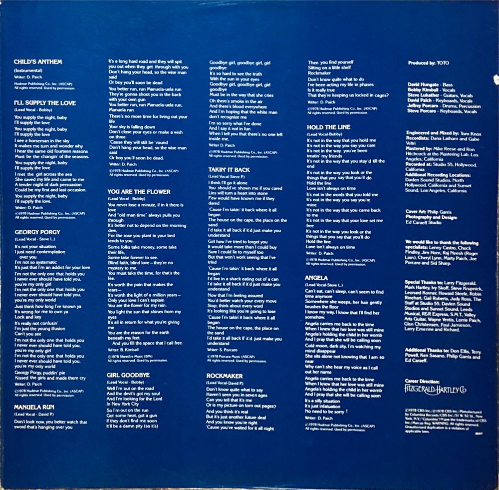 Toto - Toto (CD - 42) music collectible [Barcode 074643531726] - Main Image 4