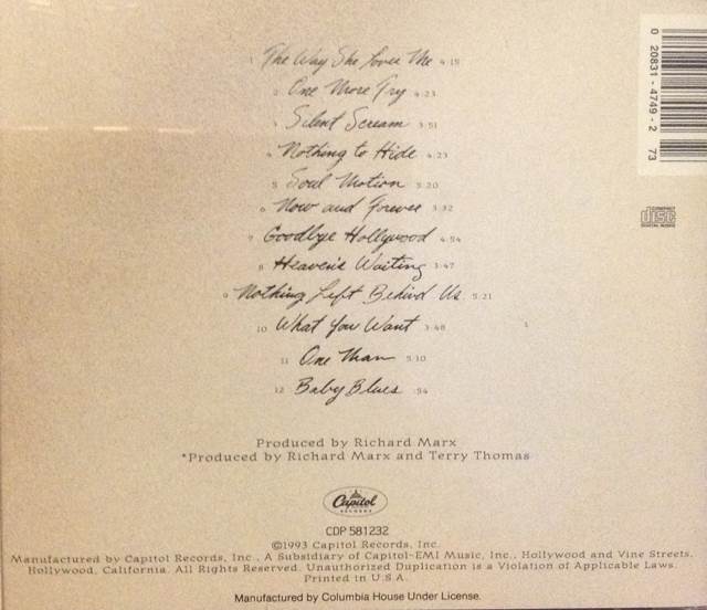 Paid Vacation - Richard Marx (CD) music collectible [Barcode 020831474924] - Main Image 2