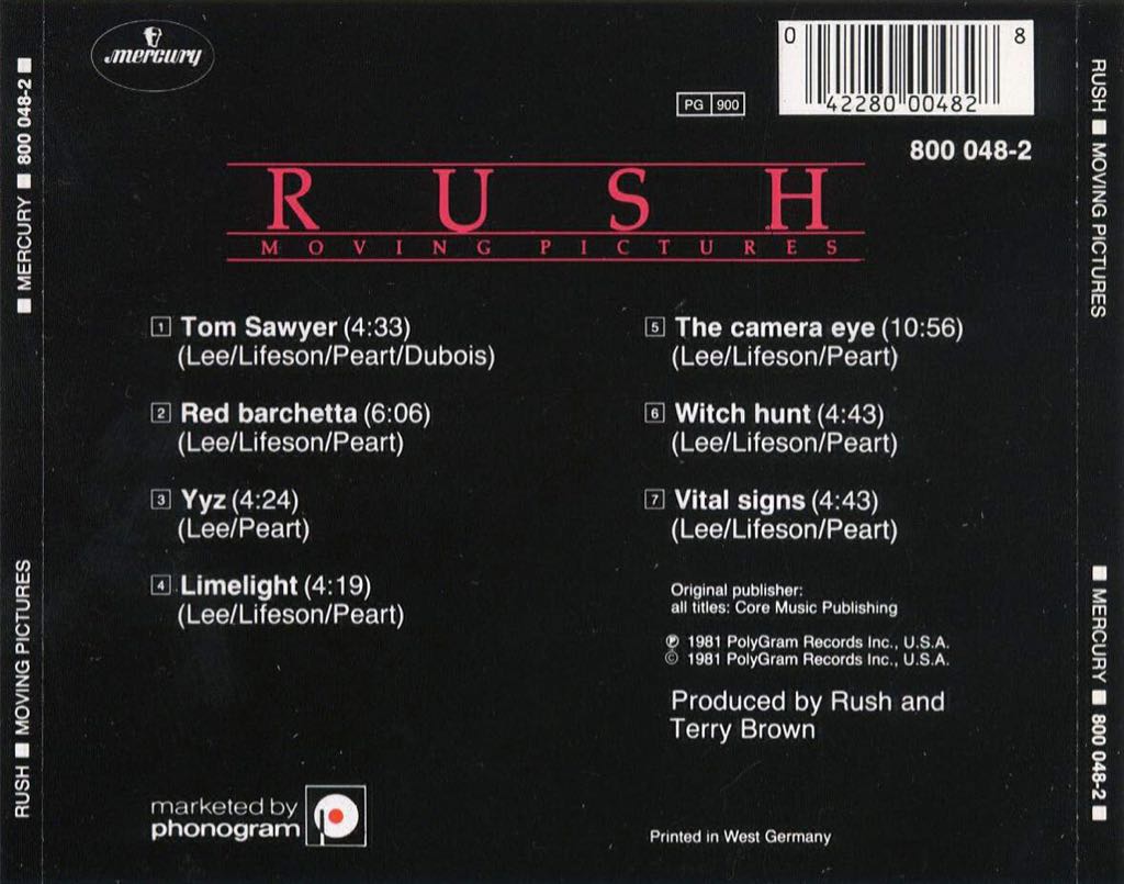 Moving Pictures - Rush (CD - 40:07) music collectible [Barcode 066825108222] - Main Image 2