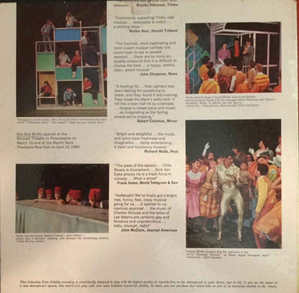Bye Bye Birdie - Original Broadway Cast (12”) music collectible - Main Image 2