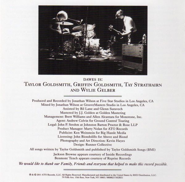 Nothing Is Wrong - Dawes (CD - 52) music collectible [Barcode 5029432009424] - Main Image 3