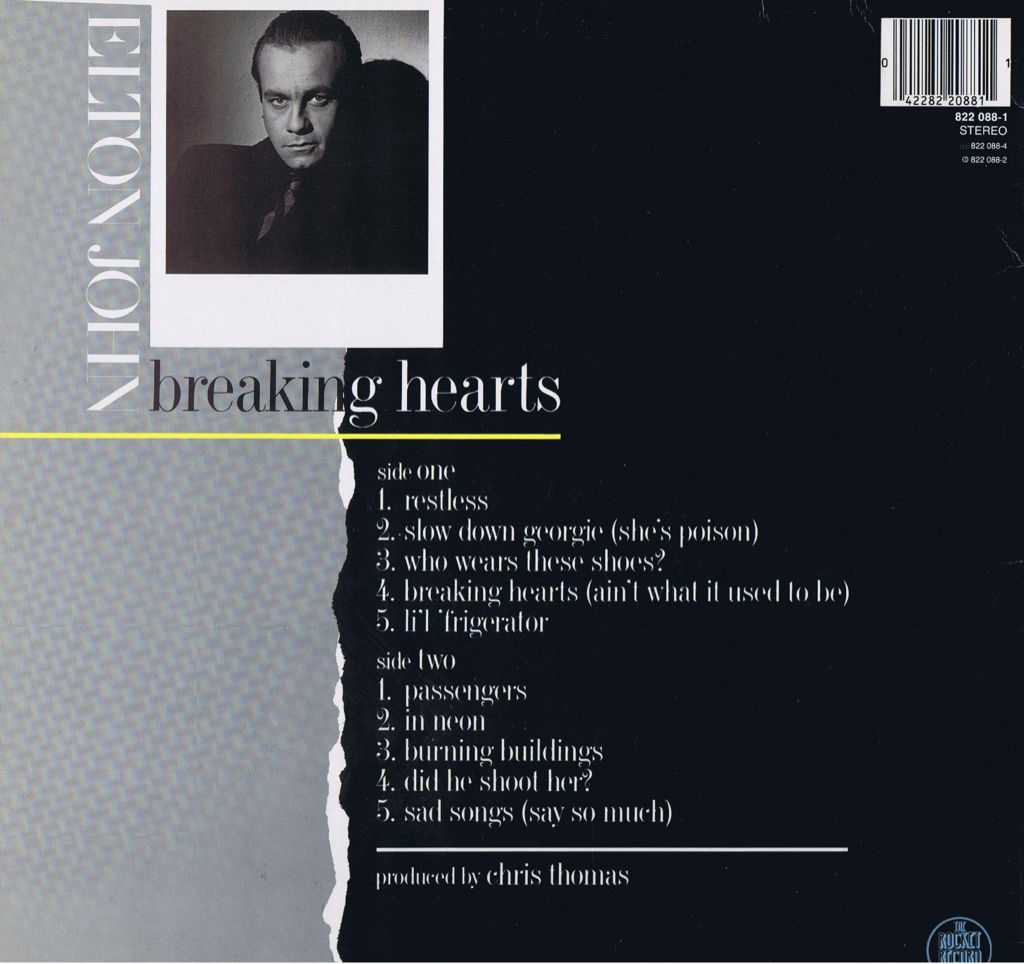 Breaking Hearts - Elton John (12” - 40) music collectible [Barcode 042282208811] - Main Image 2