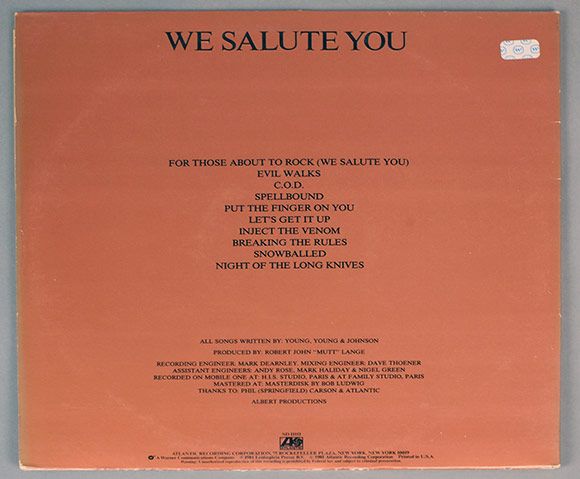 For Those About To Rock, We Salute You - AC/DC (12” - 40) music collectible - Main Image 2