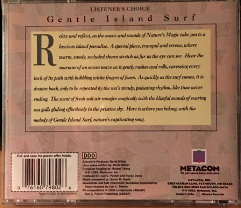 Gentle Island Surf - Nature (CD) music collectible [Barcode 076160798026] - Main Image 2