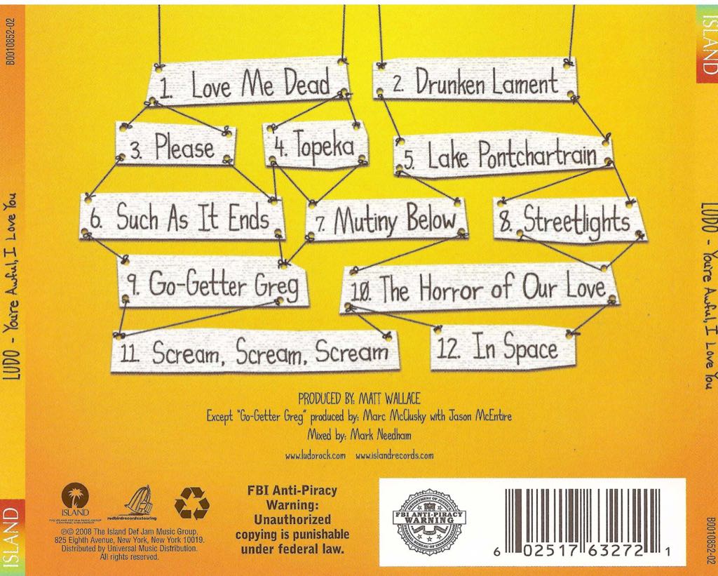 Youre Awful, I Love You - Ludo (CD - 4835) music collectible [Barcode 602517401723] - Main Image 2