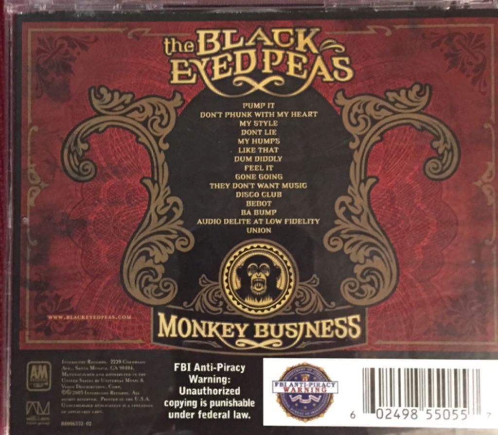 Monkey Business - The Black Eyed Peas (CD) music collectible [Barcode 602498550557] - Main Image 2