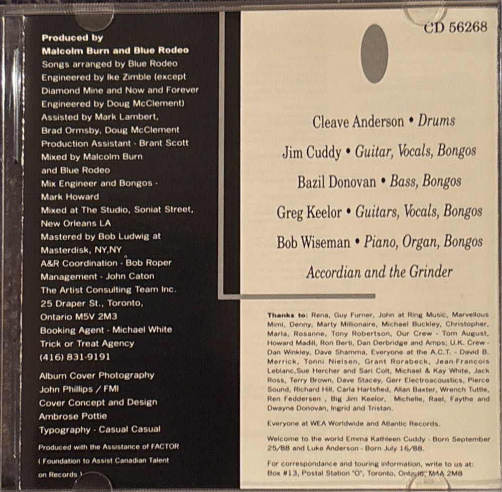 Diamond Mine - Blue Rodeo (CD - 57) music collectible [Barcode 022925626820] - Main Image 4