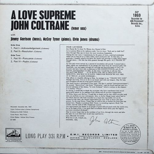 A Love Supreme - John Coltrane (12”) music collectible [Barcode 011105115520] - Main Image 2