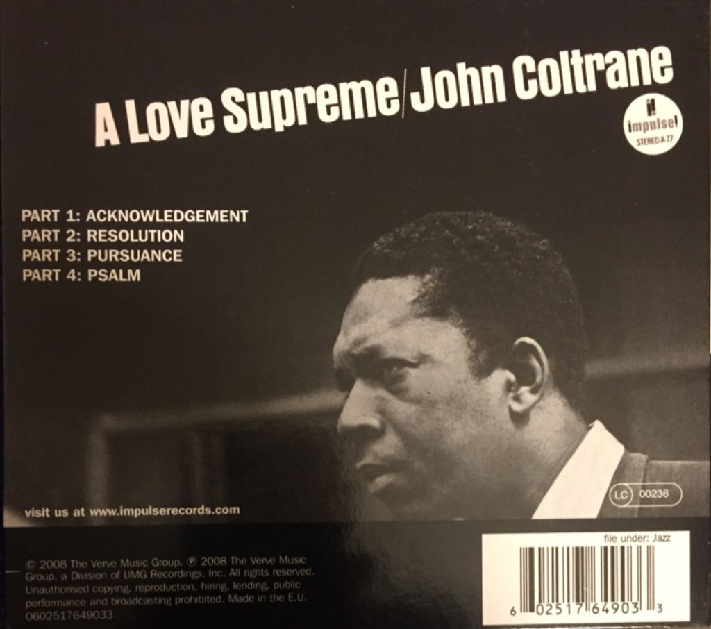 A Love Supreme - Coltrane, John (CD) music collectible [Barcode 602517649033] - Main Image 2