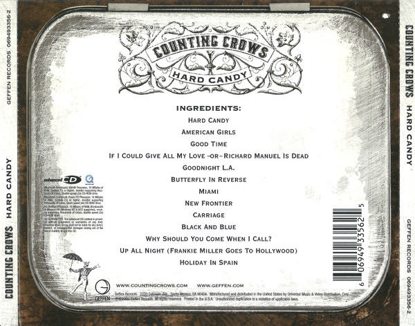 Hard Candy - Counting Crows (CD) music collectible [Barcode 606949336622] - Main Image 2