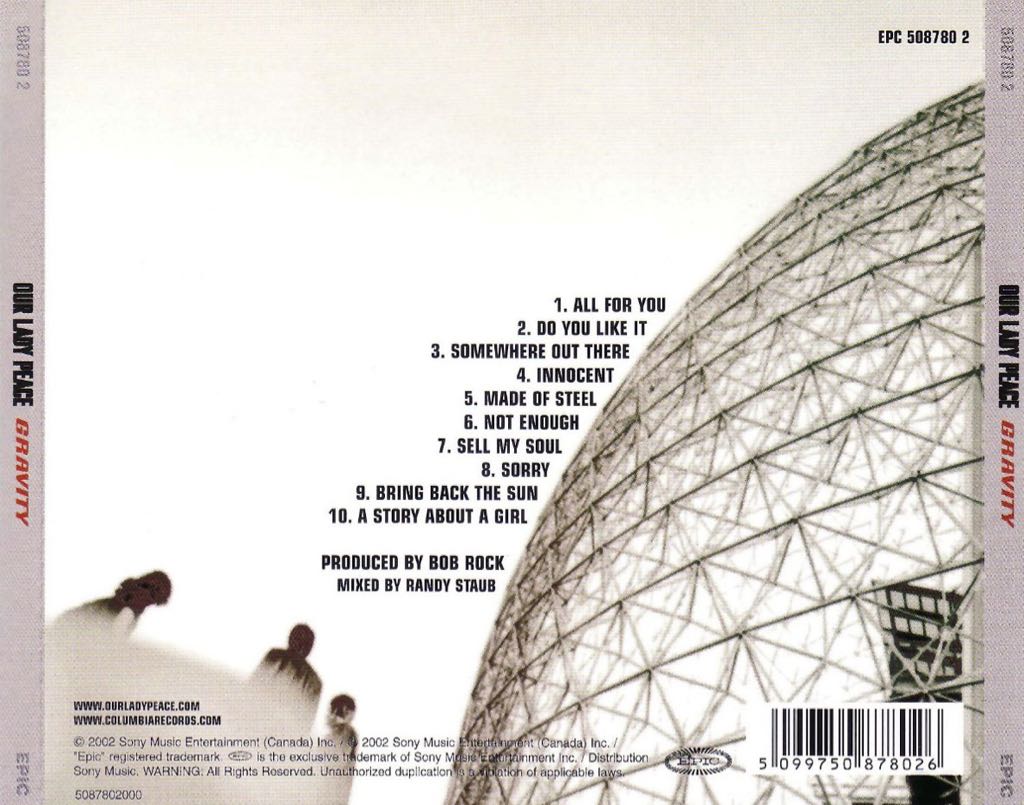 Gravity - Our Lady Peace (CD) music collectible [Barcode 5099750878026] - Main Image 2